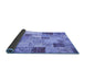 Sideview of Patchwork Blue Transitional Rug, con1397blu