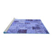 Sideview of Machine Washable Patchwork Blue Transitional Rug, wshcon1397blu