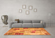 Machine Washable Patchwork Orange Transitional Area Rugs in a Living Room, wshcon1397org