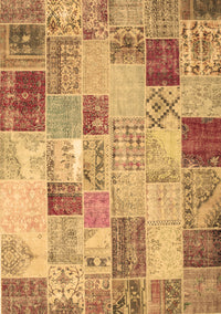 Patchwork Brown Transitional Rug, con1397brn