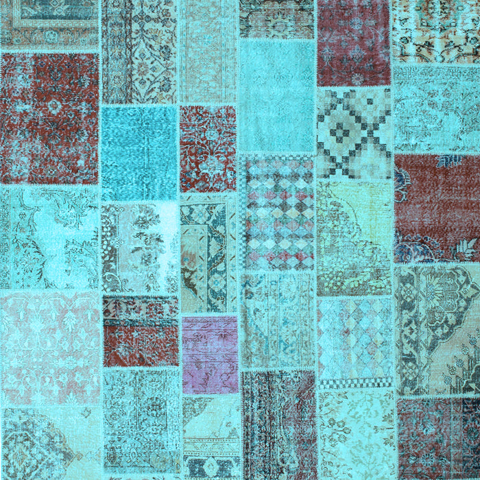 Patchwork Light Blue Transitional Rug, con1397lblu
