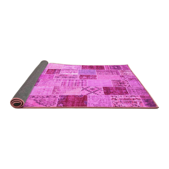 Sideview of Patchwork Pink Transitional Rug, con1397pnk