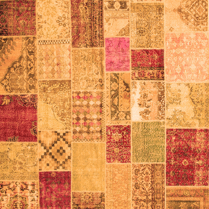 Serging Thickness of Machine Washable Patchwork Orange Transitional Area Rugs, wshcon1397org