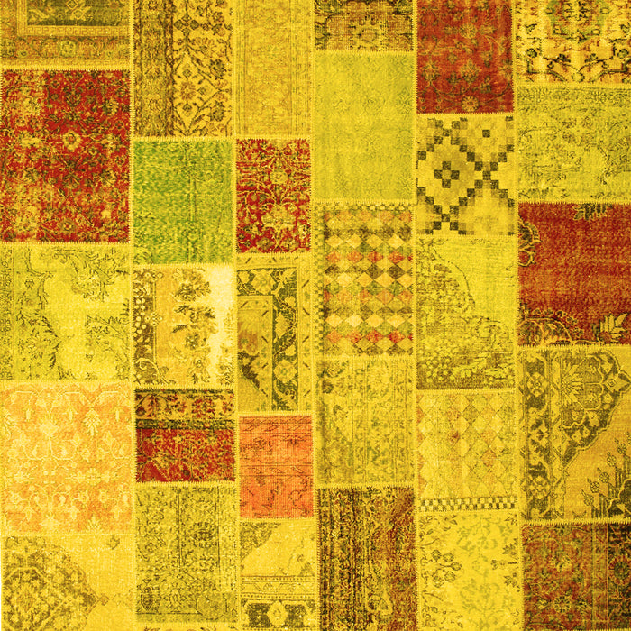 Patchwork Yellow Transitional Rug, con1397yw