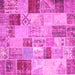 Square Patchwork Pink Transitional Rug, con1397pnk