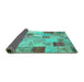 Sideview of Patchwork Turquoise Transitional Rug, con1397turq