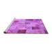 Sideview of Machine Washable Patchwork Purple Transitional Area Rugs, wshcon1397pur