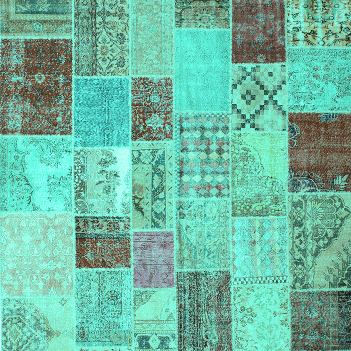 Patchwork Turquoise Transitional Rug, con1397turq
