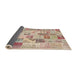 Thickness of Contemporary Orange Salmon Pink Patchwork Rug, con1398