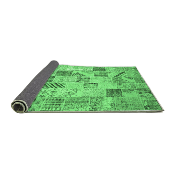 Sideview of Patchwork Emerald Green Transitional Rug, con1398emgrn