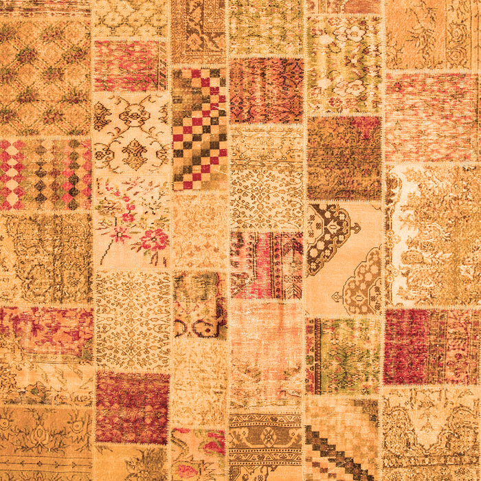 Serging Thickness of Machine Washable Patchwork Orange Transitional Area Rugs, wshcon1398org