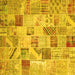 Square Patchwork Yellow Transitional Rug, con1398yw