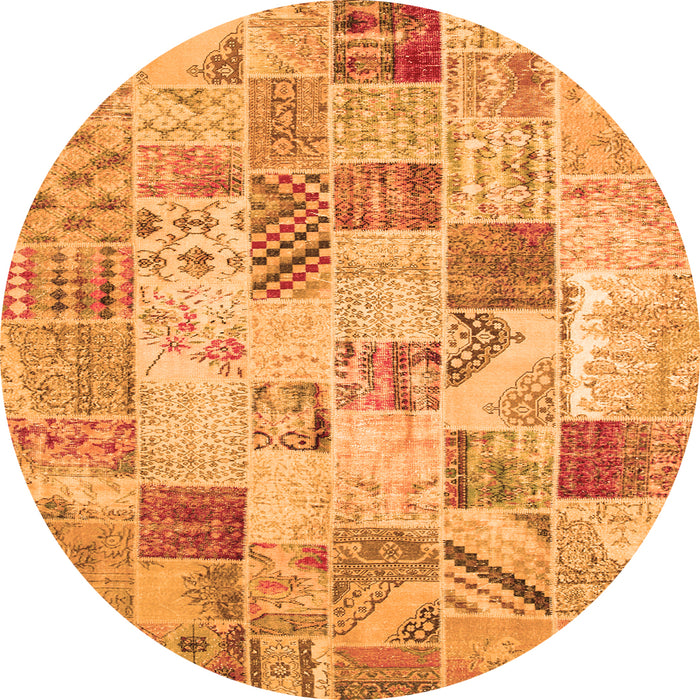 Machine Washable Patchwork Orange Transitional Area Rugs, wshcon1398org