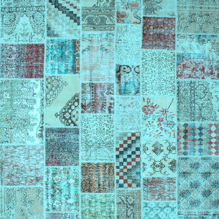Patchwork Light Blue Transitional Rug, con1398lblu