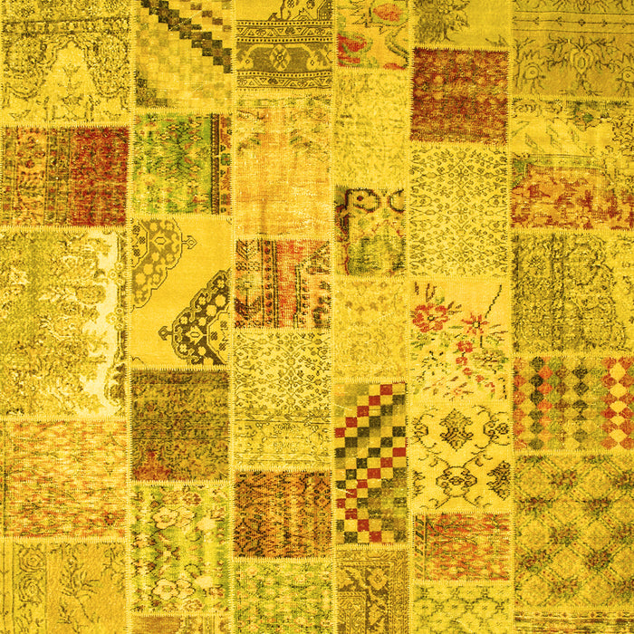 Patchwork Yellow Transitional Rug, con1398yw