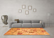 Machine Washable Patchwork Orange Transitional Area Rugs in a Living Room, wshcon1398org