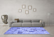 Machine Washable Patchwork Blue Transitional Rug in a Living Room, wshcon1398blu