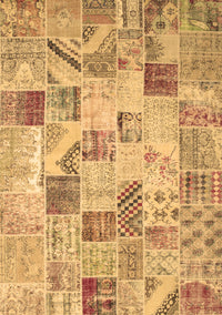 Patchwork Brown Transitional Rug, con1398brn