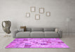 Machine Washable Patchwork Purple Transitional Area Rugs in a Living Room, wshcon1398pur