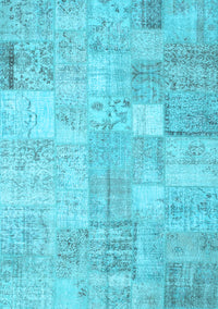 Patchwork Light Blue Transitional Rug, con1399lblu