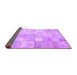 Sideview of Patchwork Purple Transitional Rug, con1399pur