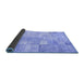 Sideview of Patchwork Blue Transitional Rug, con1399blu