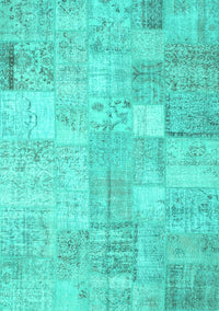 Patchwork Turquoise Transitional Rug, con1399turq