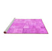 Sideview of Machine Washable Patchwork Pink Transitional Rug, wshcon1399pnk