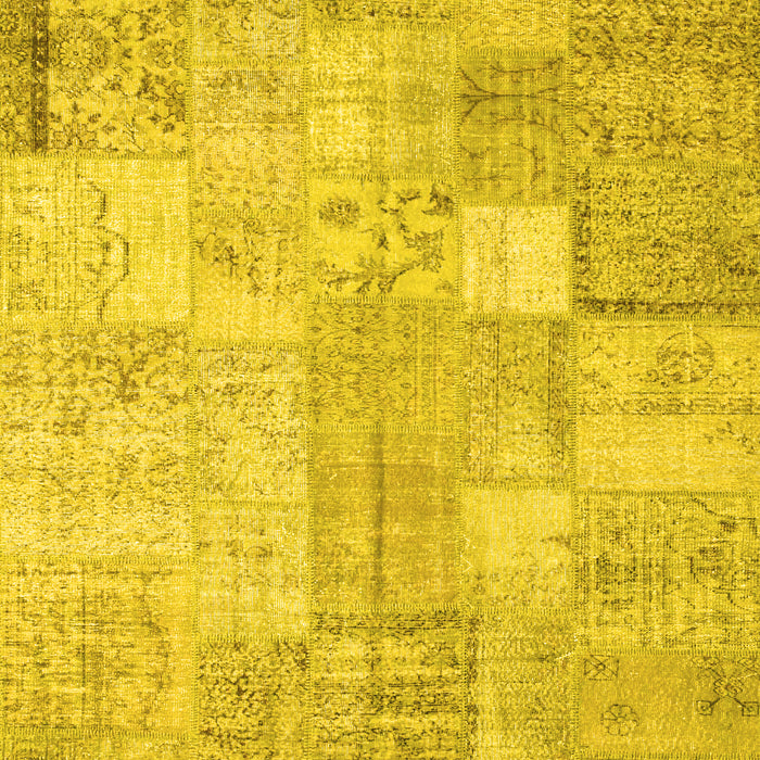 Patchwork Yellow Transitional Rug, con1399yw