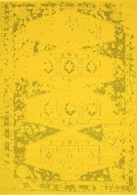 Abstract Yellow Contemporary Rug, con139yw