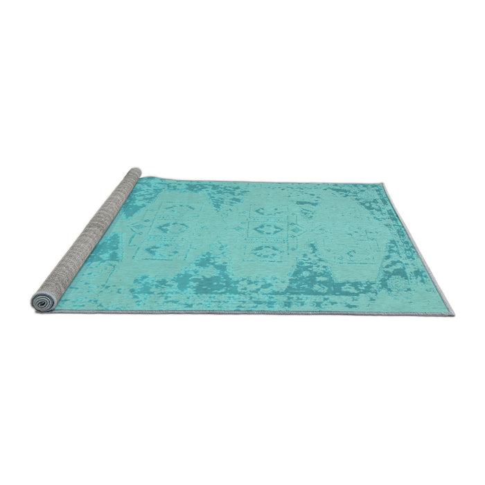 Sideview of Machine Washable Abstract Light Blue Contemporary Rug, wshcon139lblu