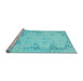 Sideview of Machine Washable Abstract Light Blue Contemporary Rug, wshcon139lblu