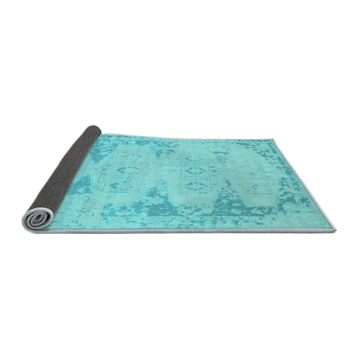 Sideview of Abstract Light Blue Contemporary Rug, con139lblu