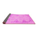 Sideview of Abstract Pink Contemporary Rug, con139pnk