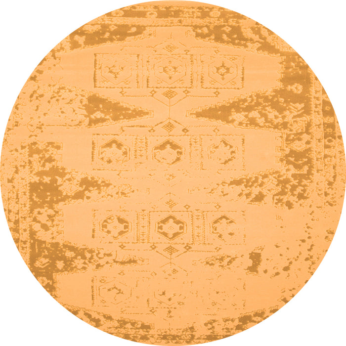 Square Abstract Orange Contemporary Rug, con139org