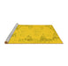 Sideview of Machine Washable Abstract Yellow Contemporary Rug, wshcon139yw