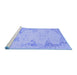 Sideview of Machine Washable Abstract Blue Contemporary Rug, wshcon139blu