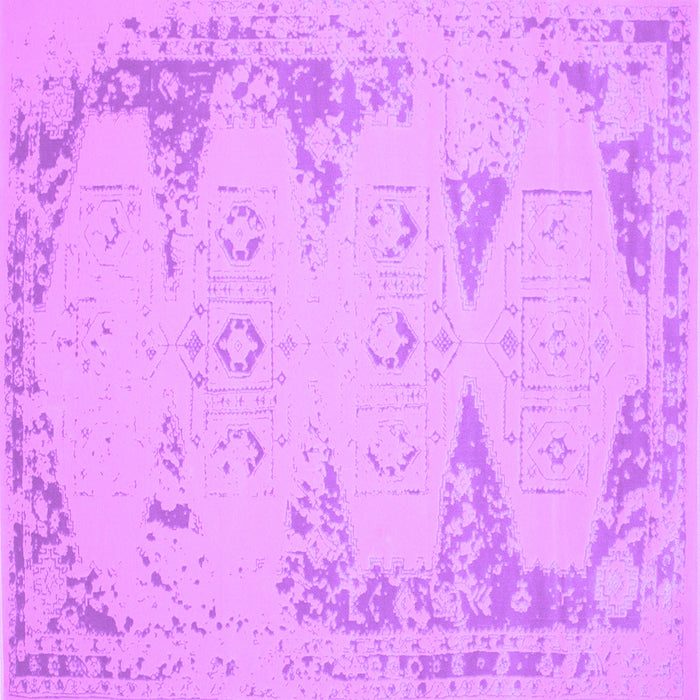 Square Machine Washable Abstract Purple Contemporary Area Rugs, wshcon139pur
