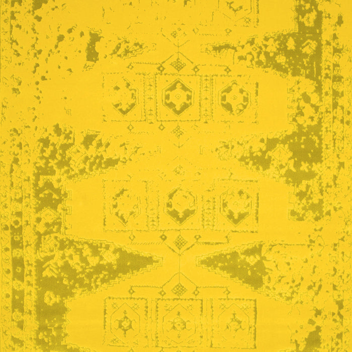 Machine Washable Abstract Yellow Contemporary Rug, wshcon139yw