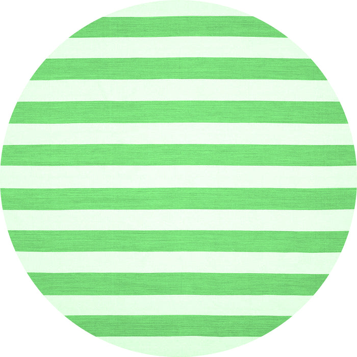 Round Machine Washable Solid Emerald Green Modern Area Rugs, wshcon13emgrn