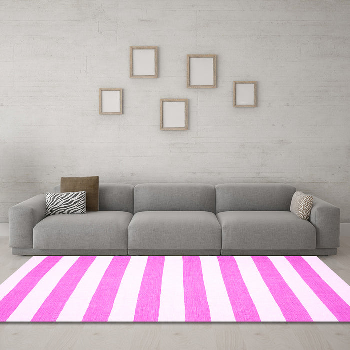 Machine Washable Solid Pink Modern Rug in a Living Room, wshcon13pnk
