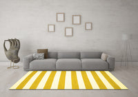 Machine Washable Solid Yellow Modern Rug, wshcon13yw