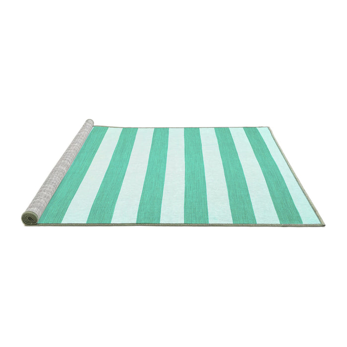 Sideview of Machine Washable Solid Turquoise Modern Area Rugs, wshcon13turq