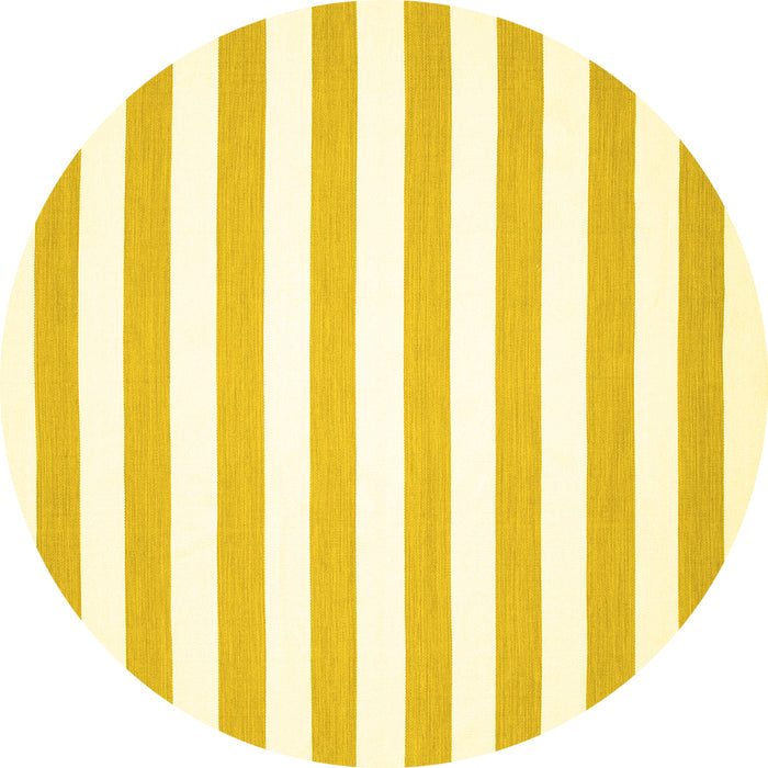 Round Solid Yellow Modern Rug, con13yw