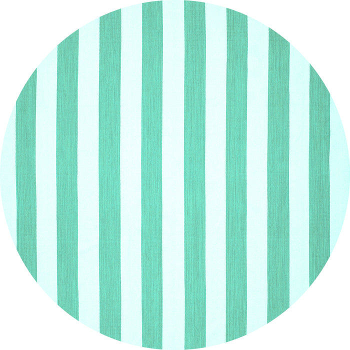 Round Machine Washable Solid Turquoise Modern Area Rugs, wshcon13turq