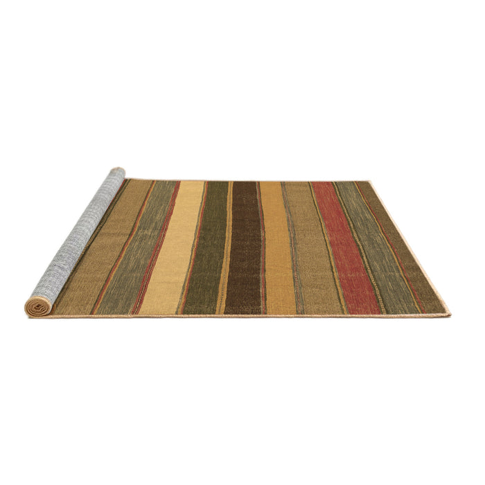 Sideview of Machine Washable Abstract Brown Contemporary Rug, wshcon1400brn