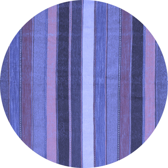 Round Abstract Blue Contemporary Rug, con1400blu