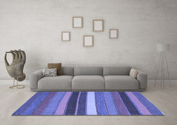 Machine Washable Abstract Blue Contemporary Rug in a Living Room, wshcon1400blu