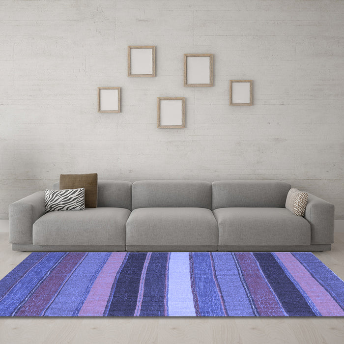 Machine Washable Abstract Blue Contemporary Rug in a Living Room, wshcon1400blu