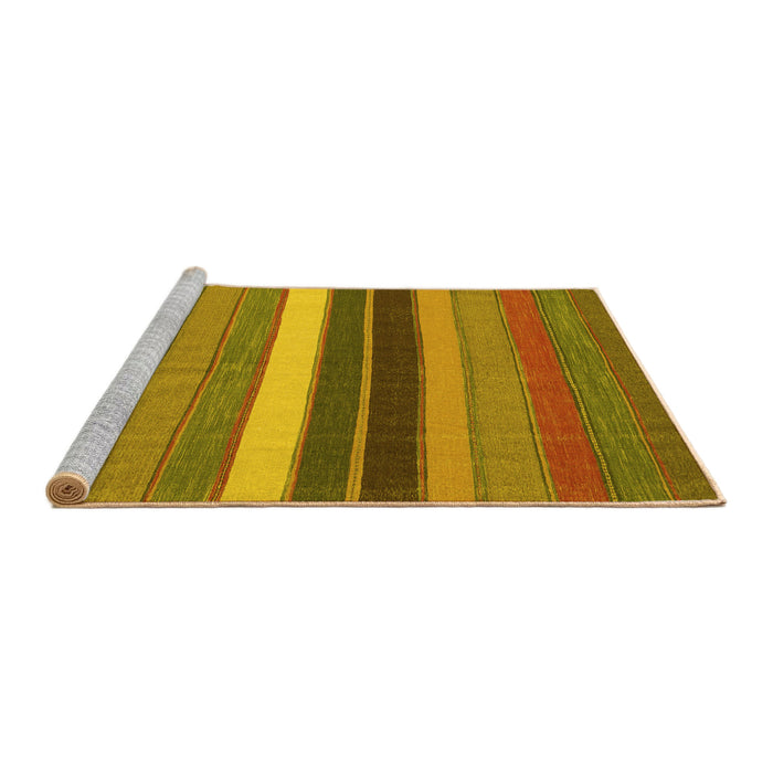 Sideview of Machine Washable Abstract Yellow Contemporary Rug, wshcon1400yw